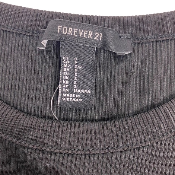 FOREVER 21 | Ribbed Knit Crop Top Black Small - Picture 3 of 4